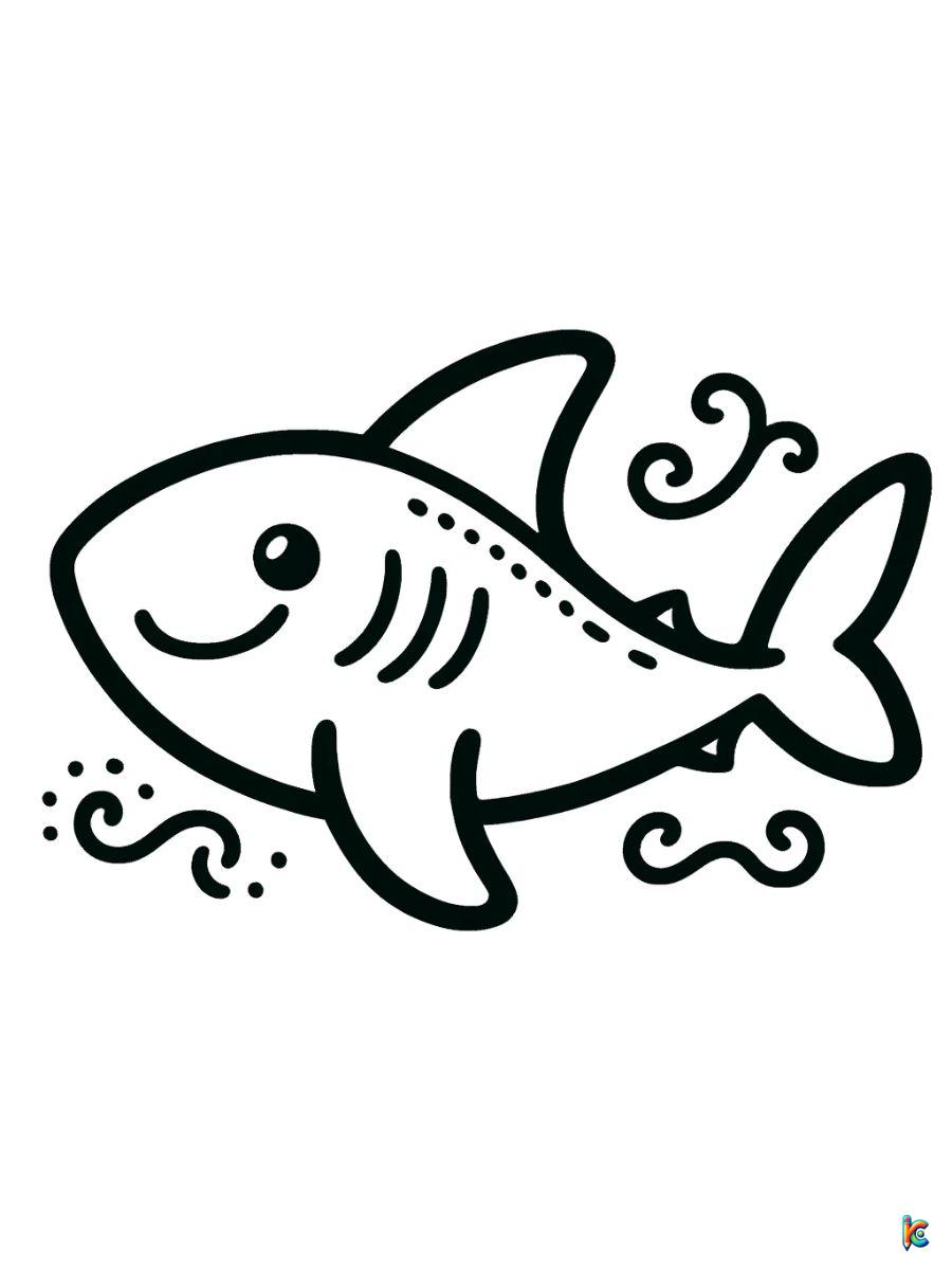 easy shark coloring pages funny