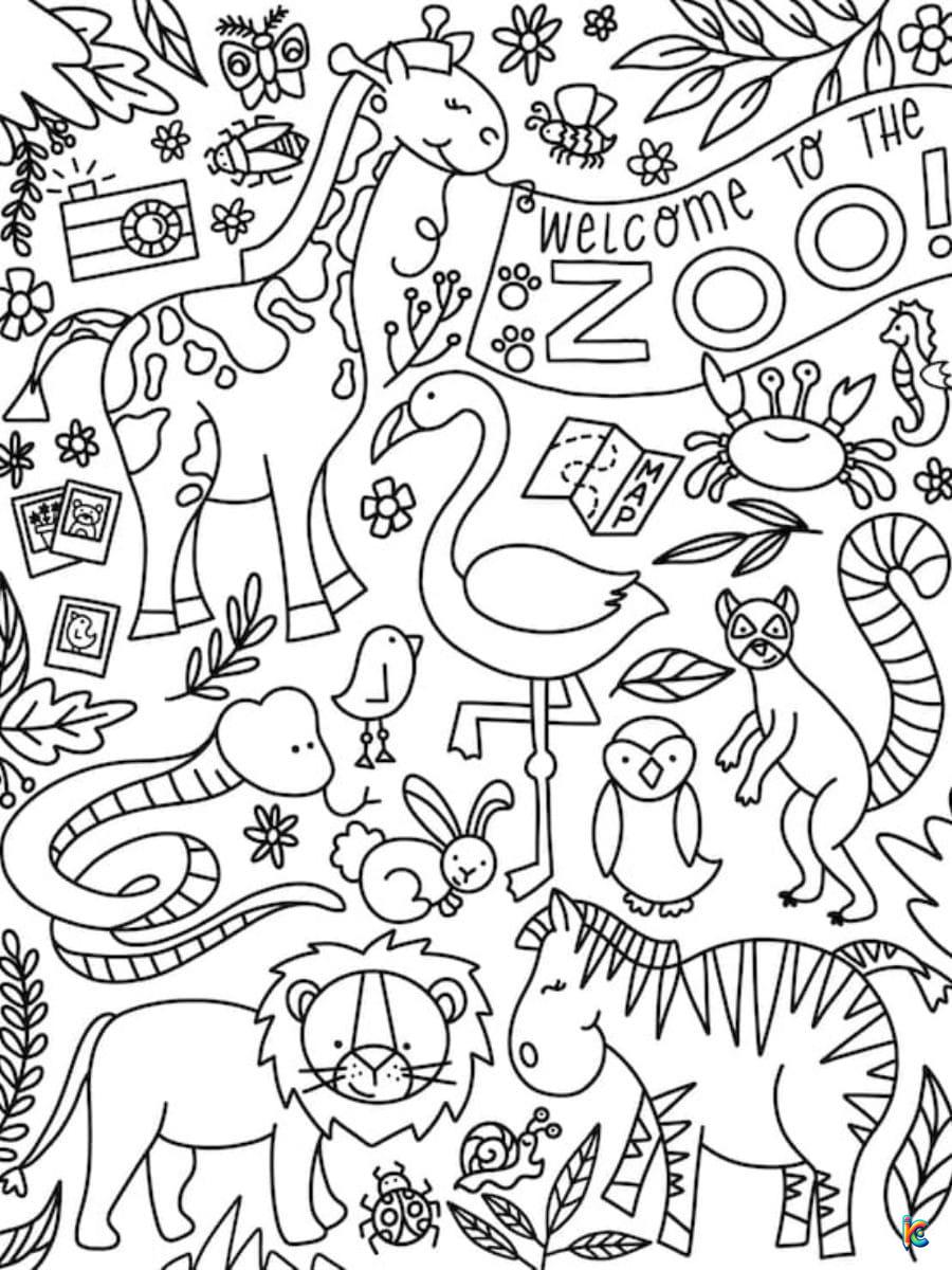 easy zoo coloring pages