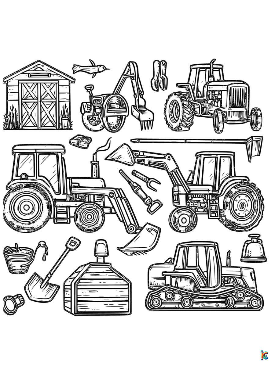 farm equipment logo coloring pages
