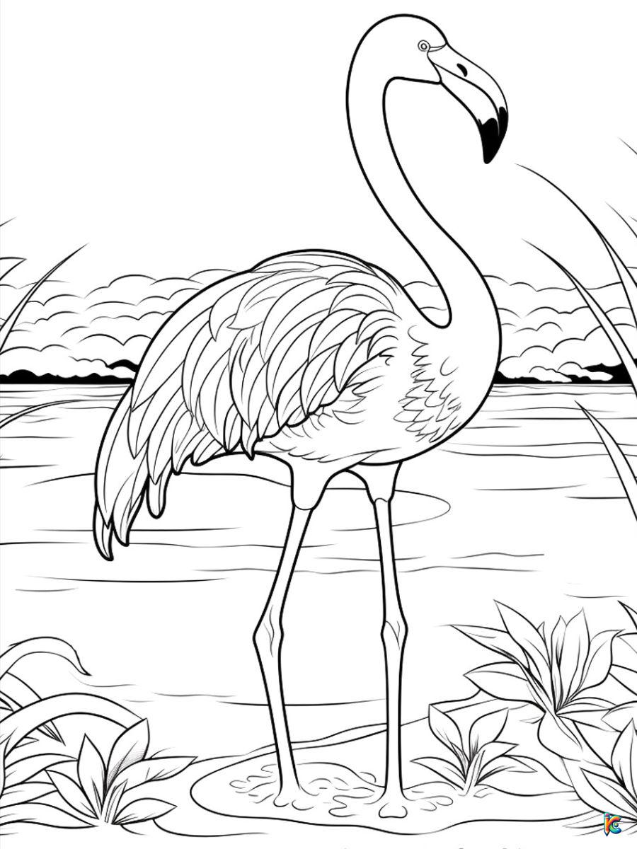 flamingo color pages