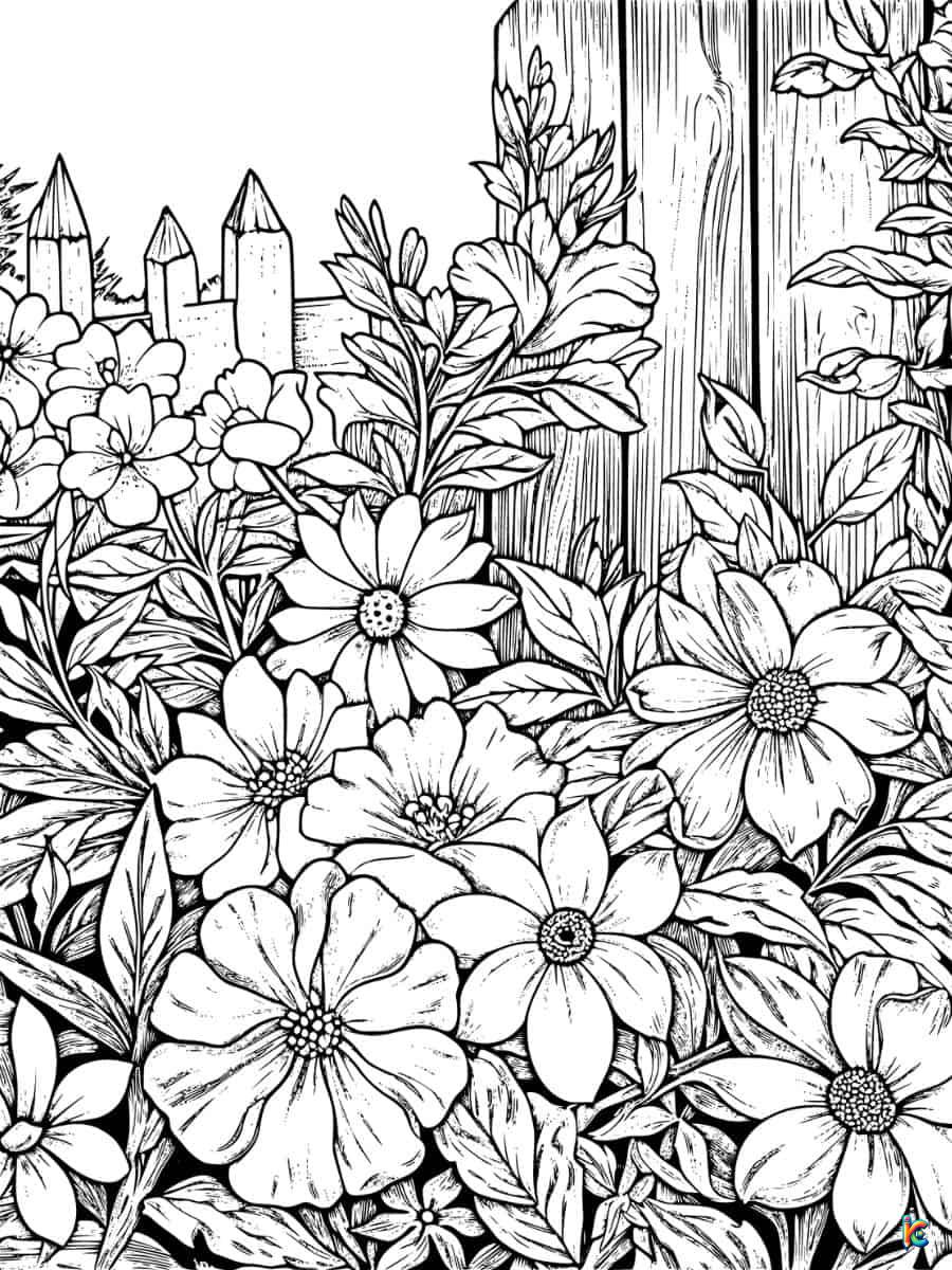 flower garden coloring pages printable