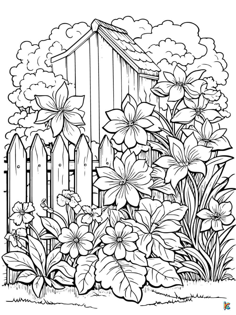 flower garden coloring pages