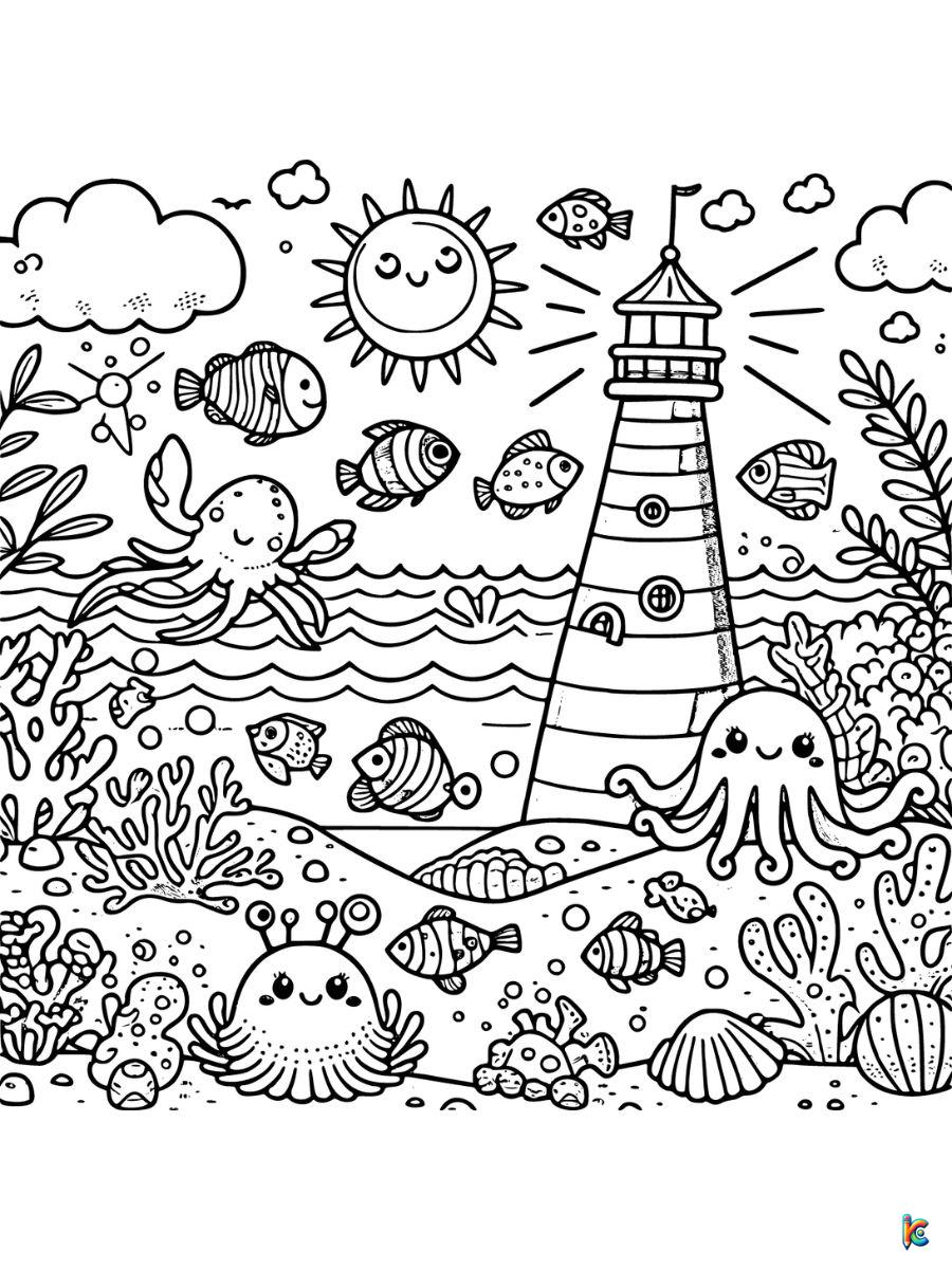 free beach coloring pages