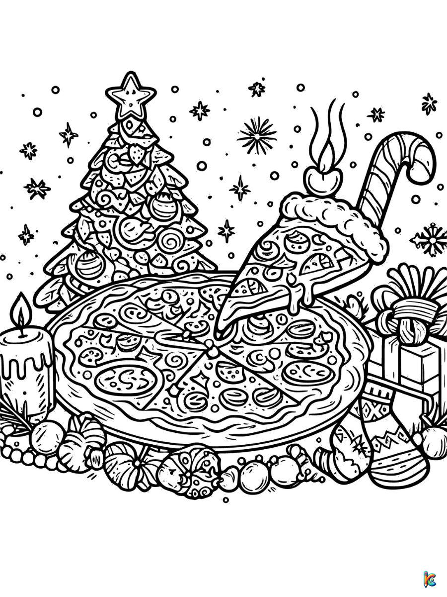 free christmas pizza coloring pages
