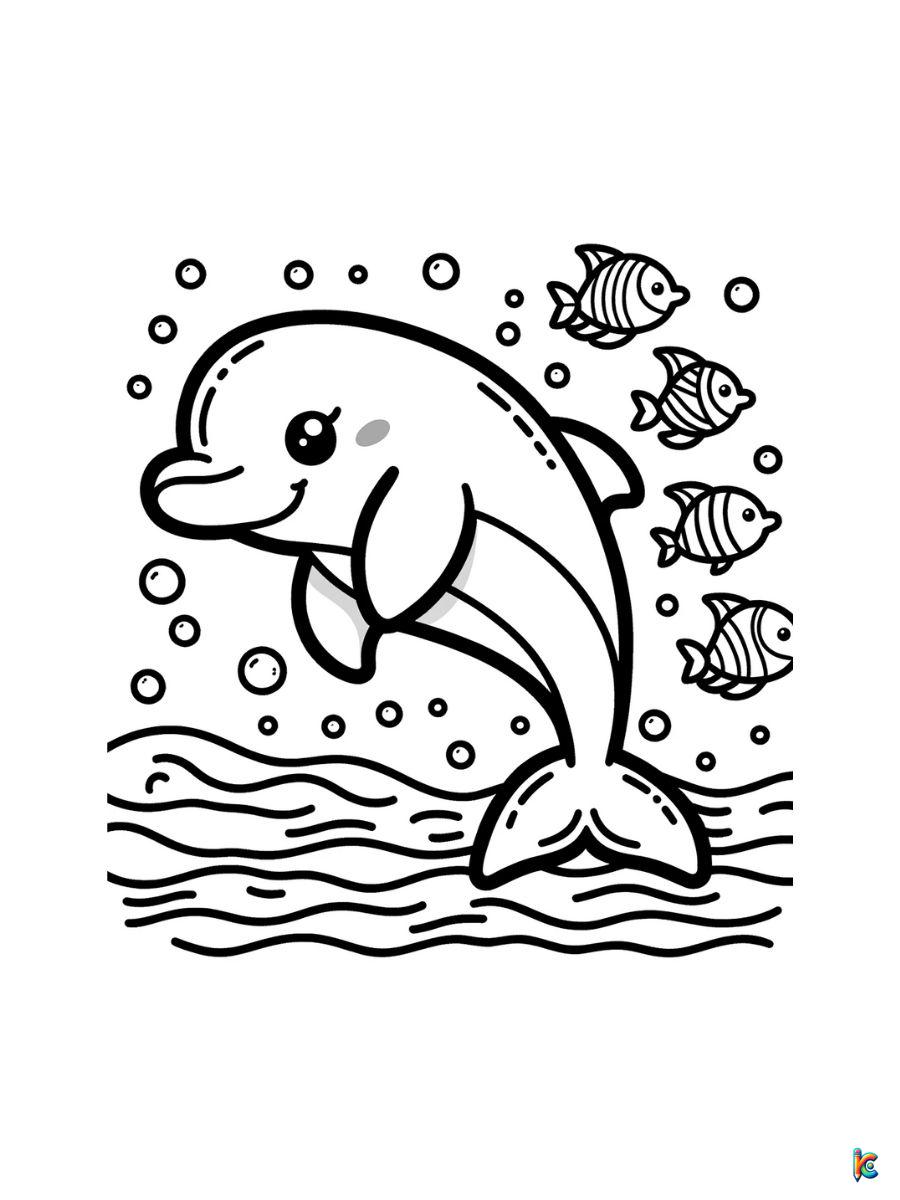 free coloring pages of dolphinseasy coloring page