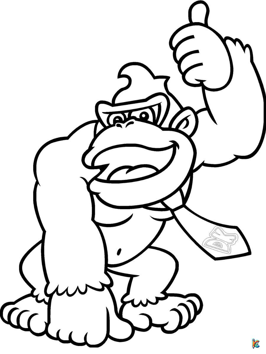 free donkey kong coloring pages to print