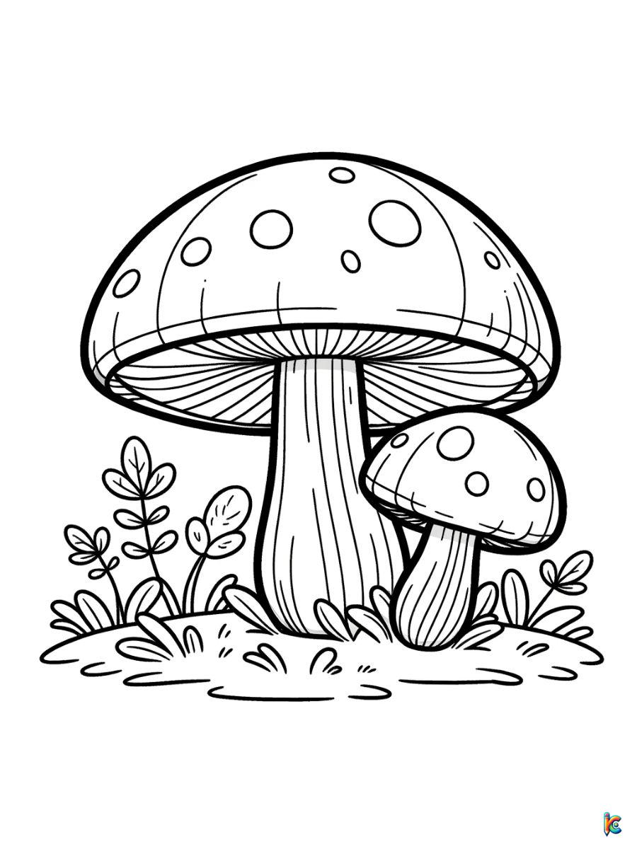 free mushroom coloring pages