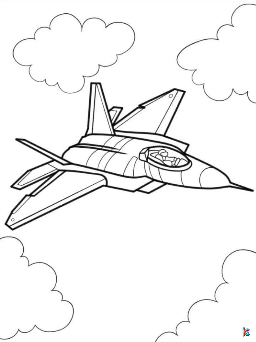 free printable jet airplane coloring pages