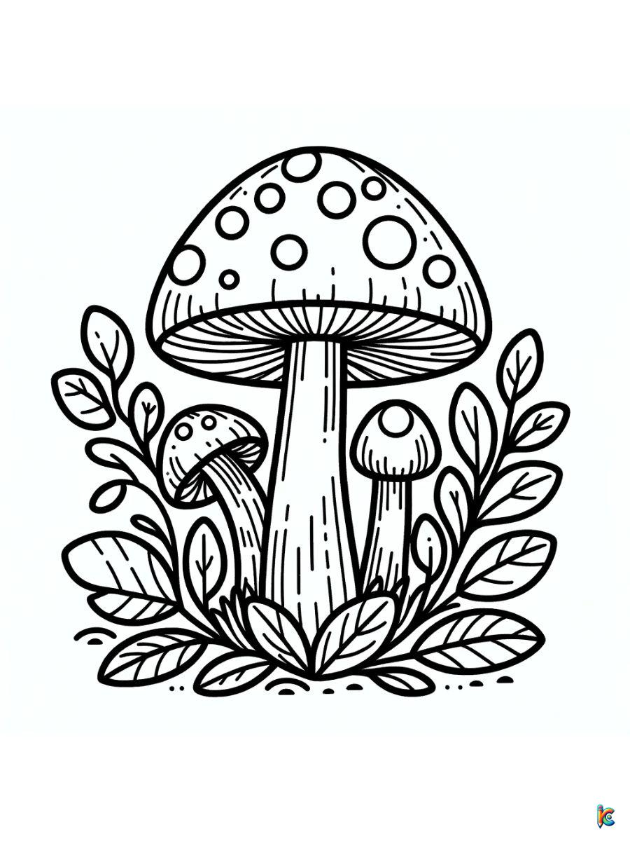 free printable mushroom coloring pages