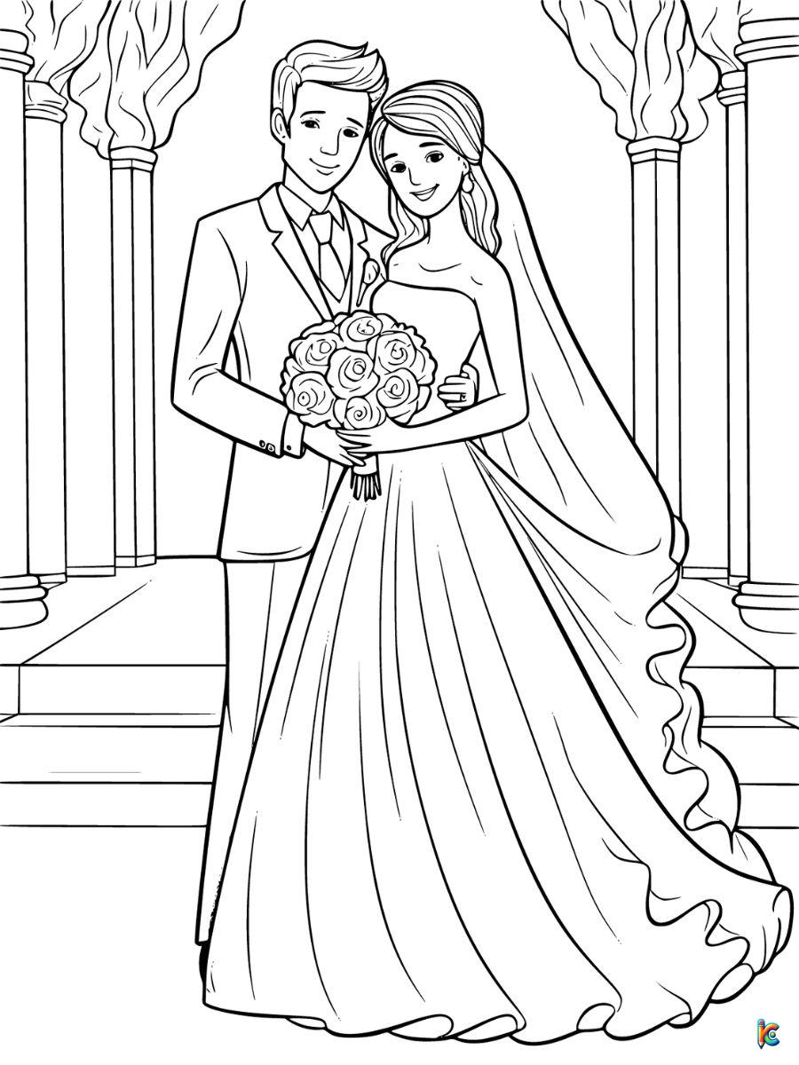 free printable wedding coloring pages