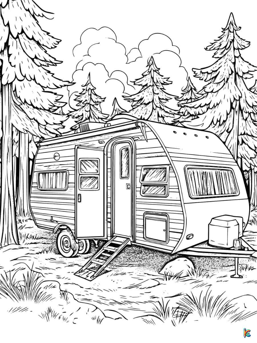 free rv camping coloring page