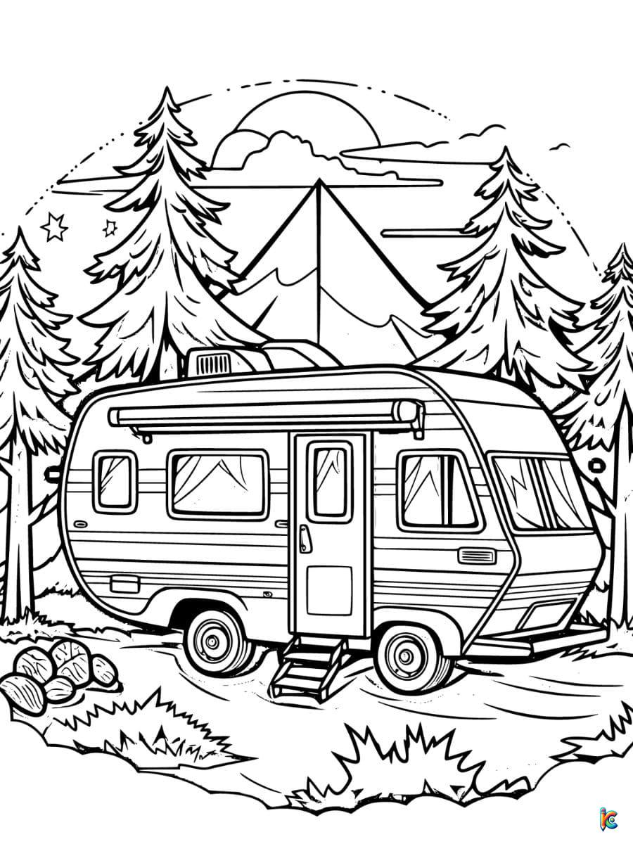 free rv camping coloring pages