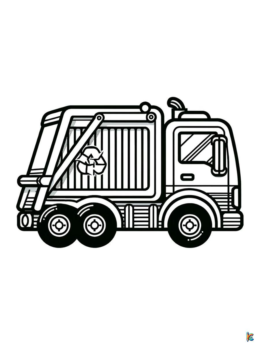 free trash truck coloring pages