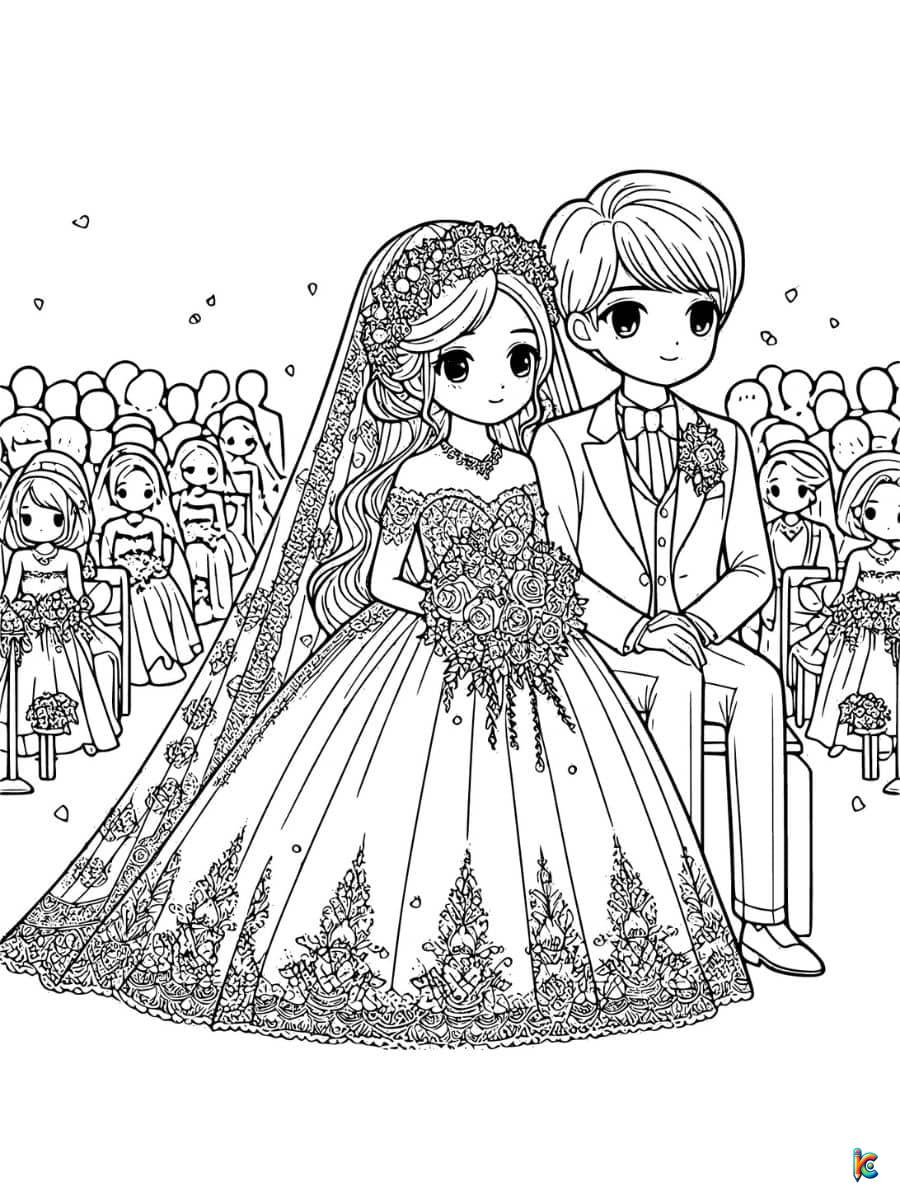 free wedding coloring pages