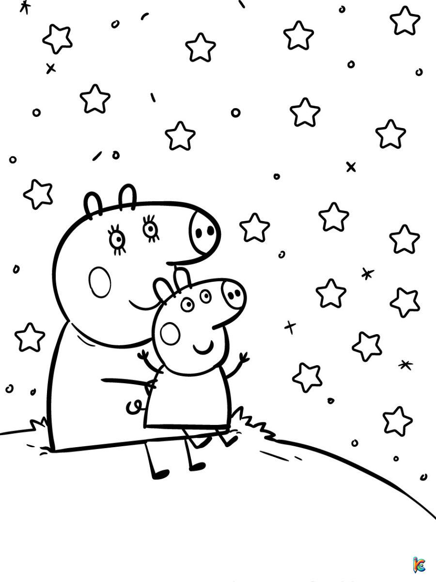 friend printable coloring pages peppa pig car drawing