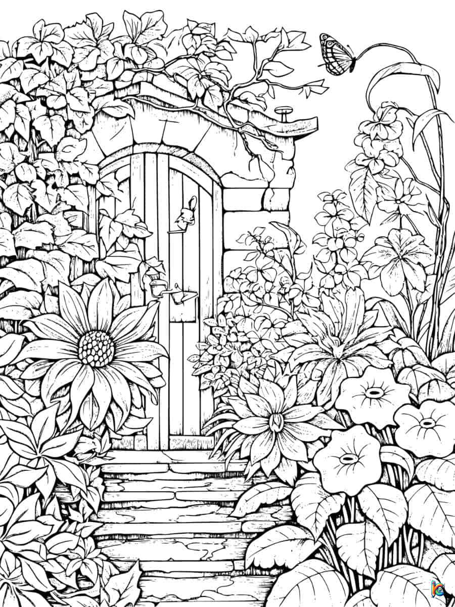 garden color pages