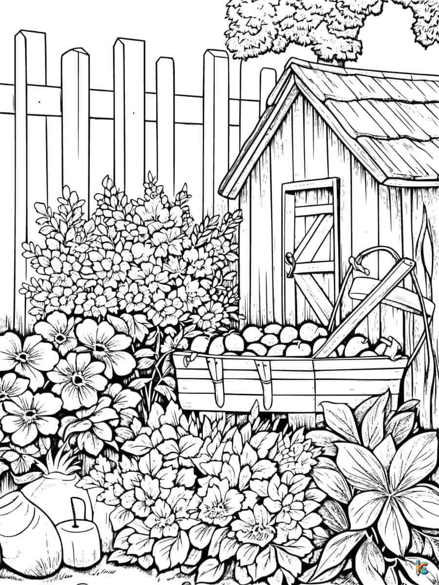garden coloring pages for adults