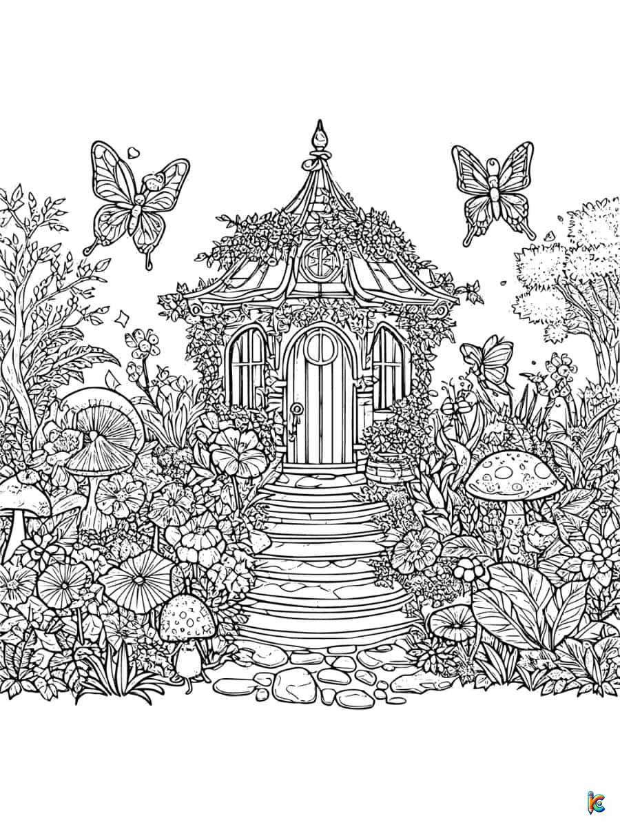 garden fairy coloring pages