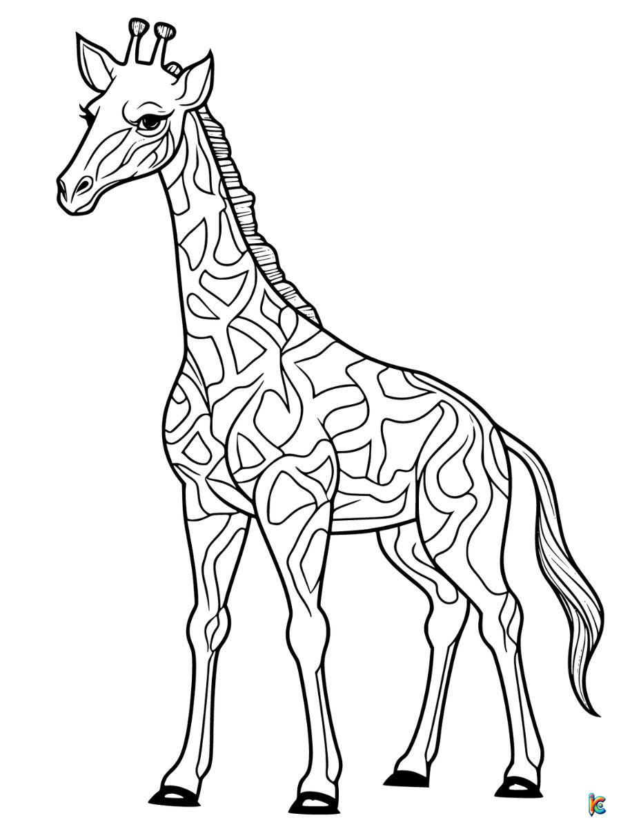 giraffe adult coloring page