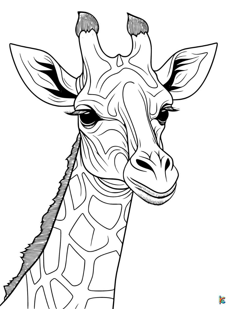 giraffe coloring pages for adults