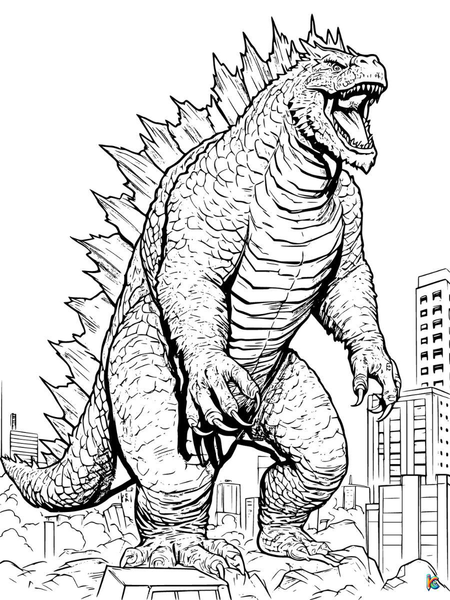 godzilla coloring page