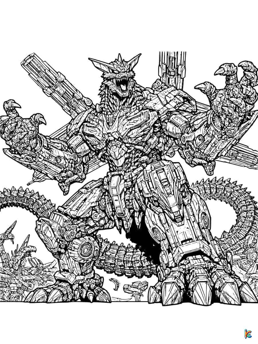 godzilla vs mechagodzilla mechagodzilla coloring page