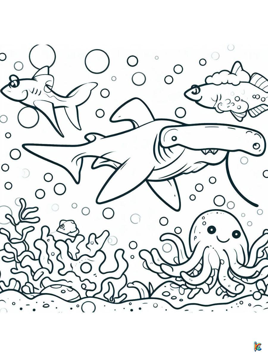 hammerhead shark coloring pages