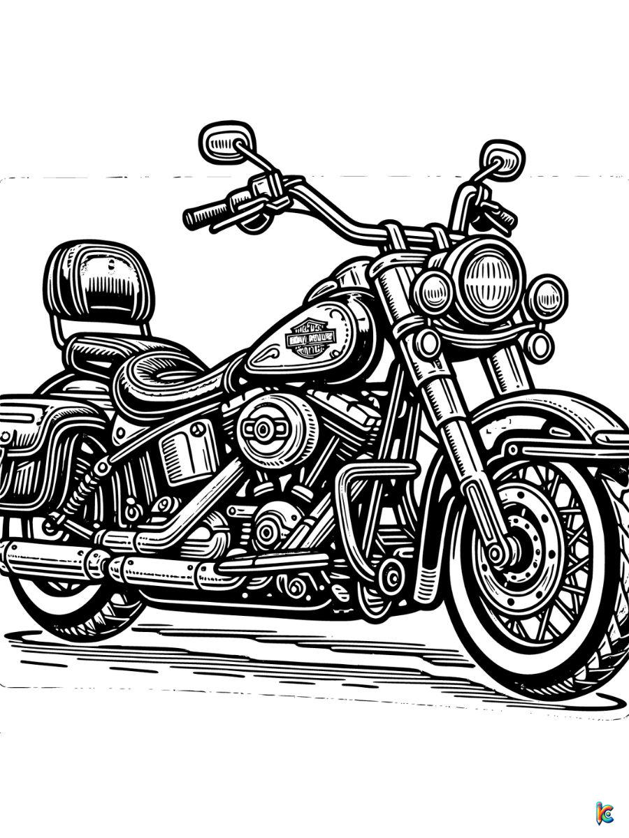 harley davidson motorcycle coloring pages for adults