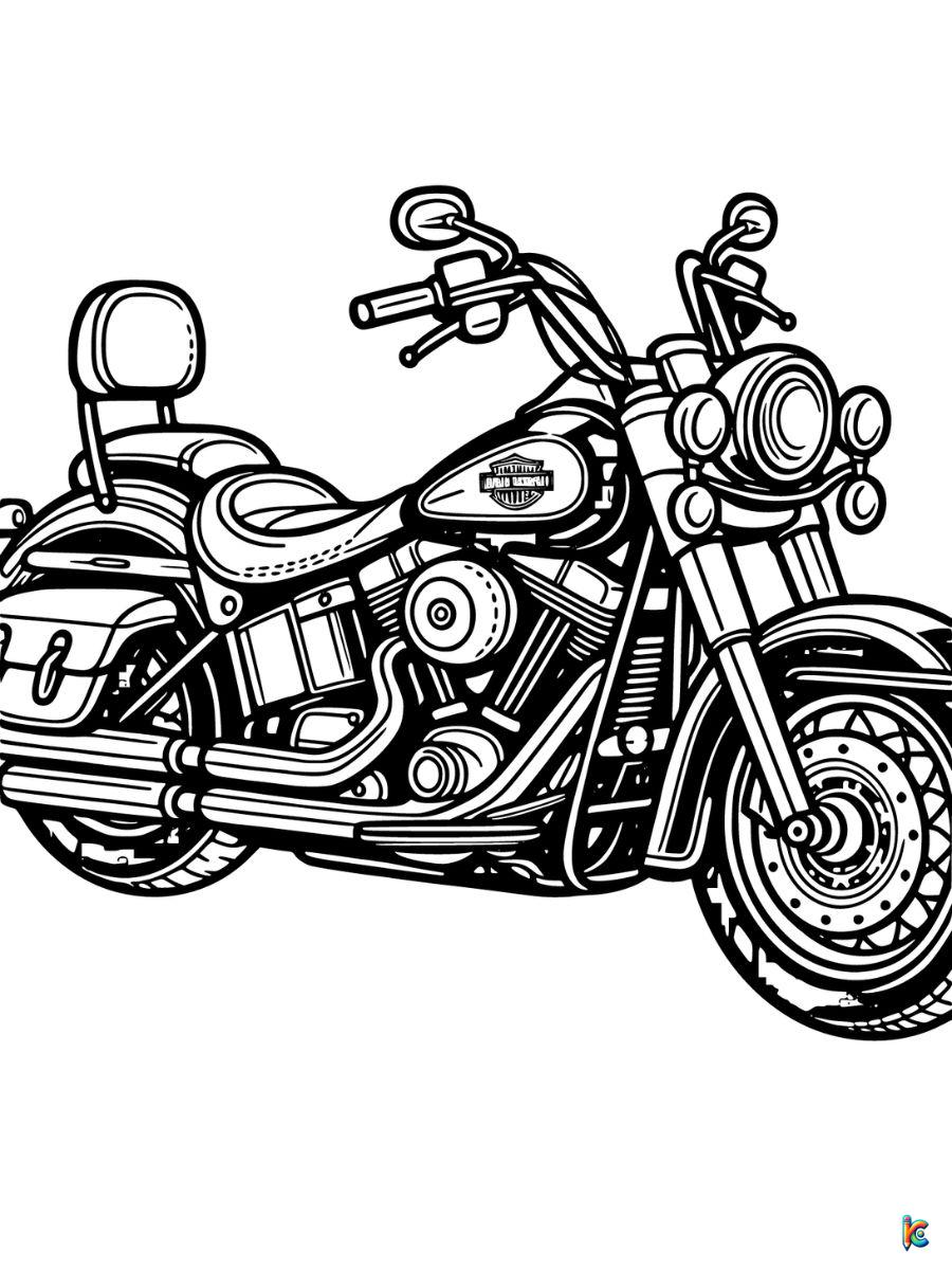 harley davidson motorcycle coloring pages free