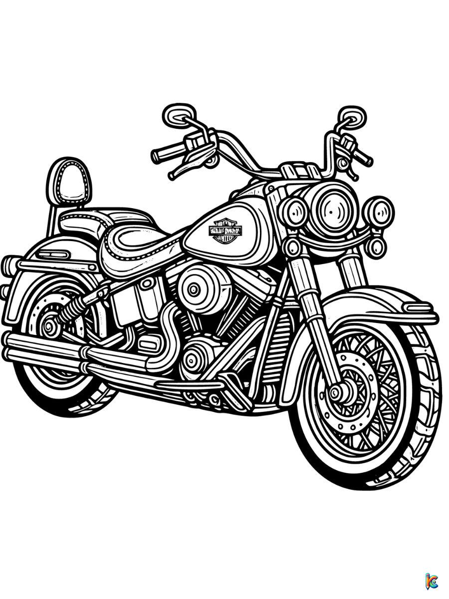 harley davidson motorcycle coloring pages printable