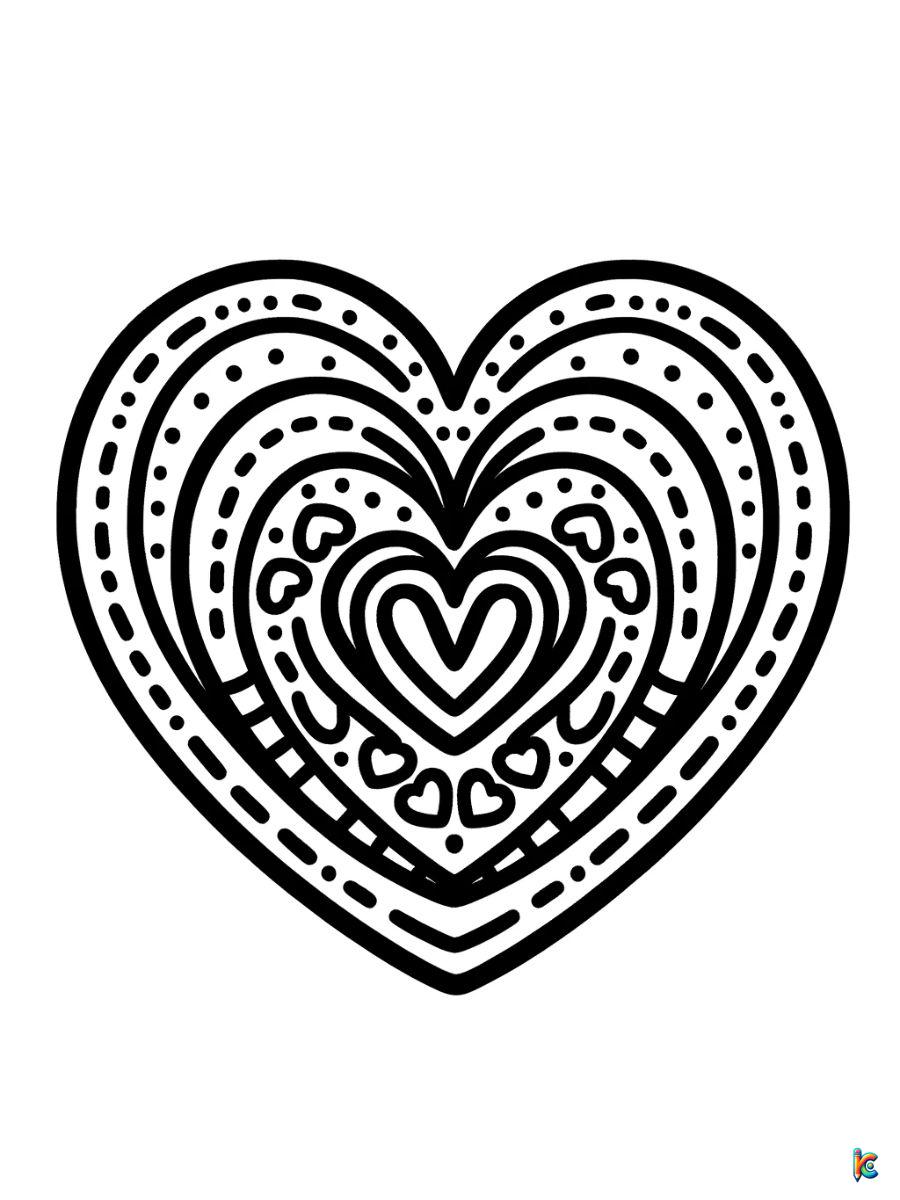 heart and rainbow coloring pages