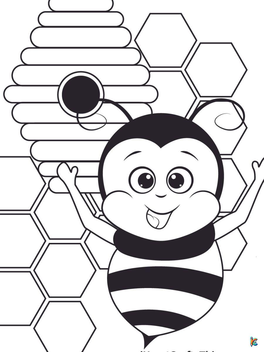 honey bee coloring page
