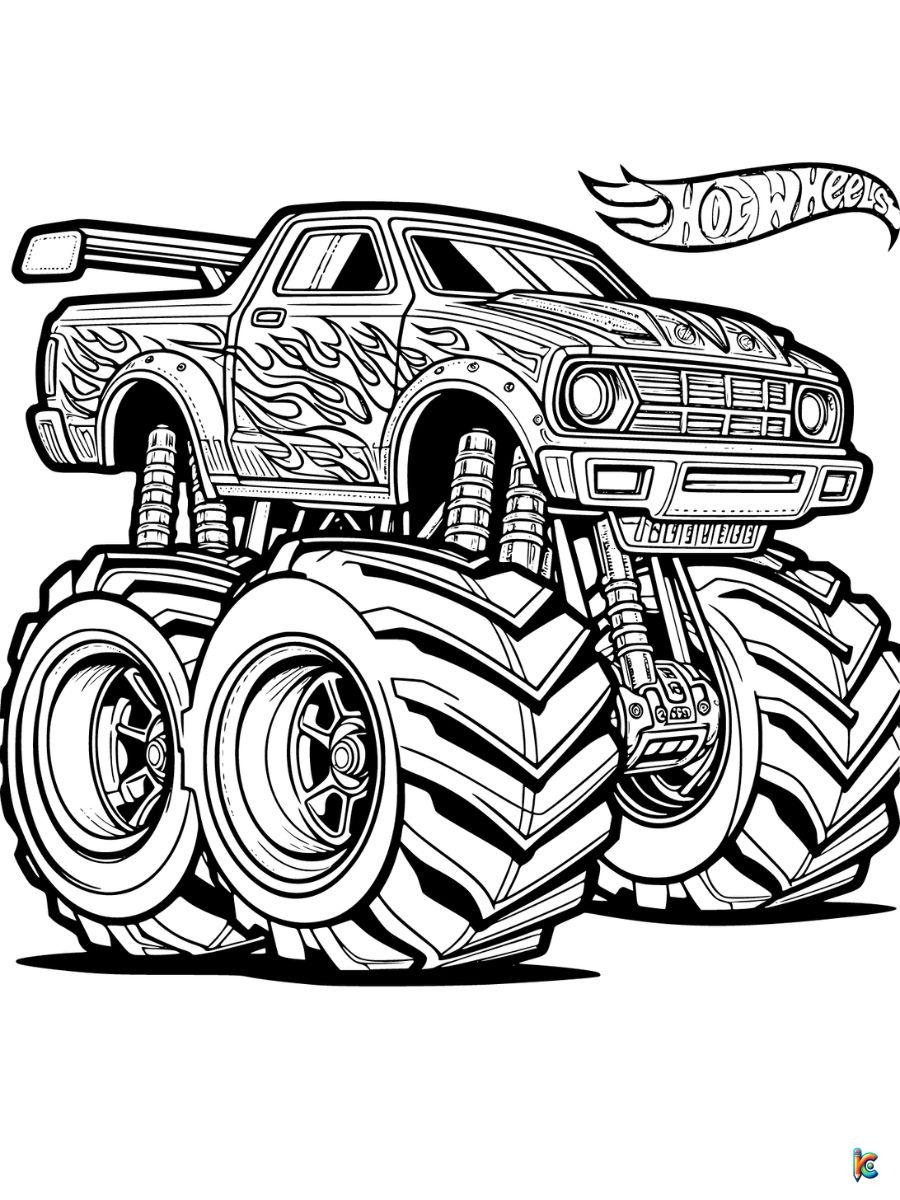 hot wheels monster truck coloring page