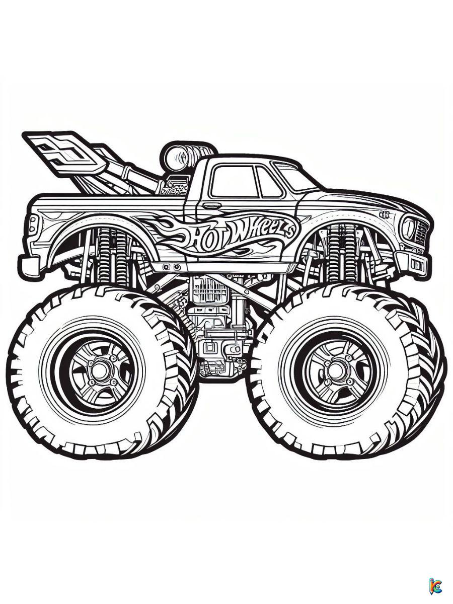 hot wheels monster truck coloring pages free