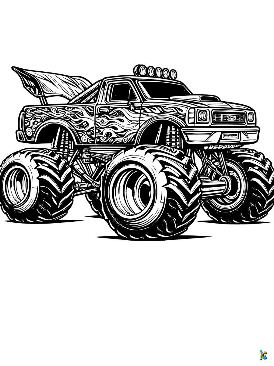 hot wheels monster trucks coloring pages