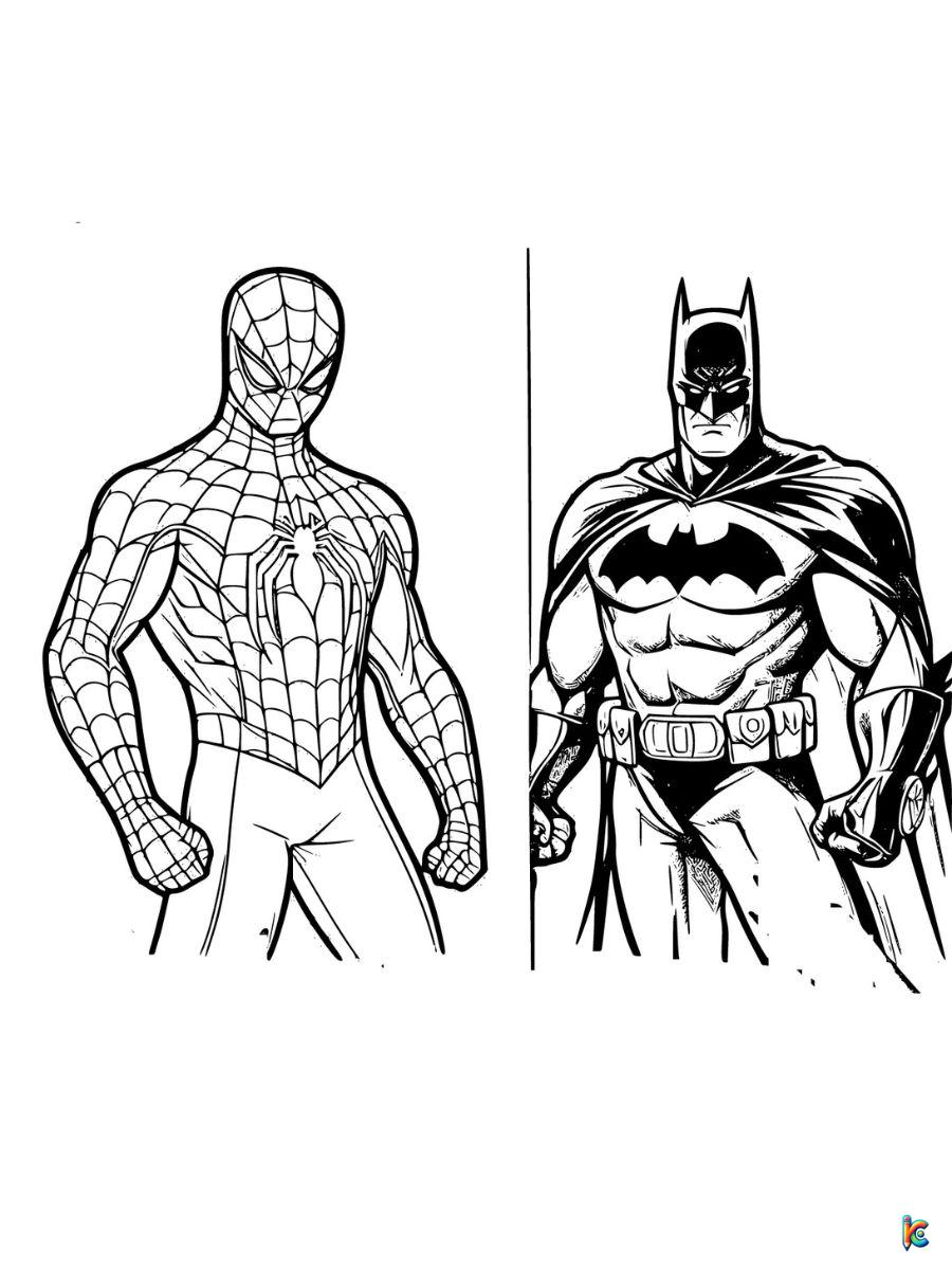 iderman and batman coloring pages