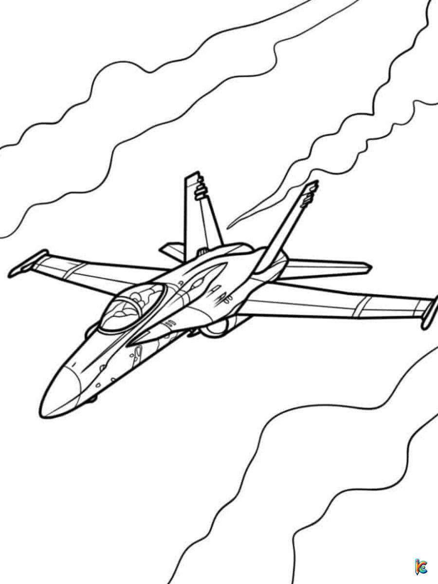 jet airplane coloring pages