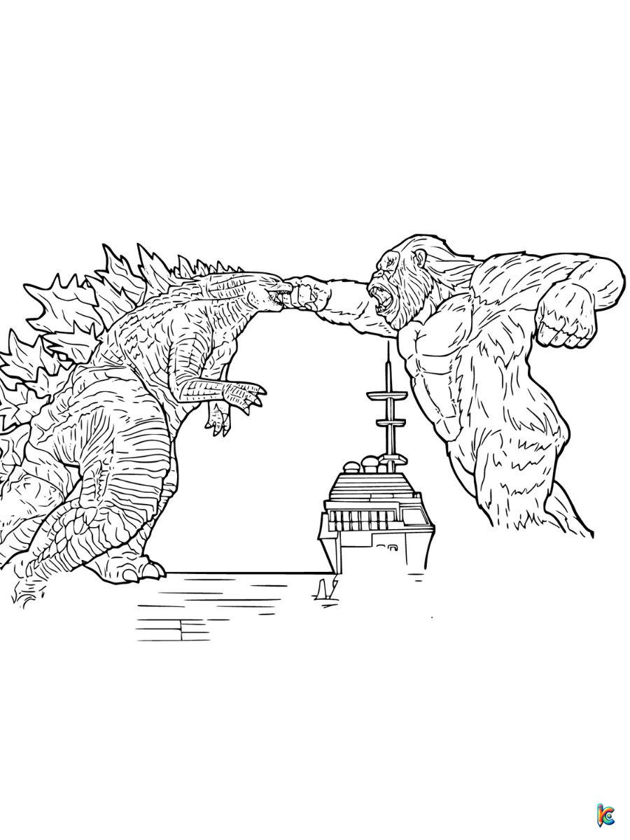 king kong vs godzilla coloring pages