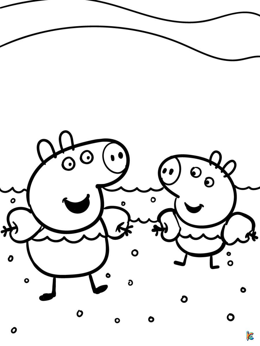 lots of peppa pig friends parents coloring pages