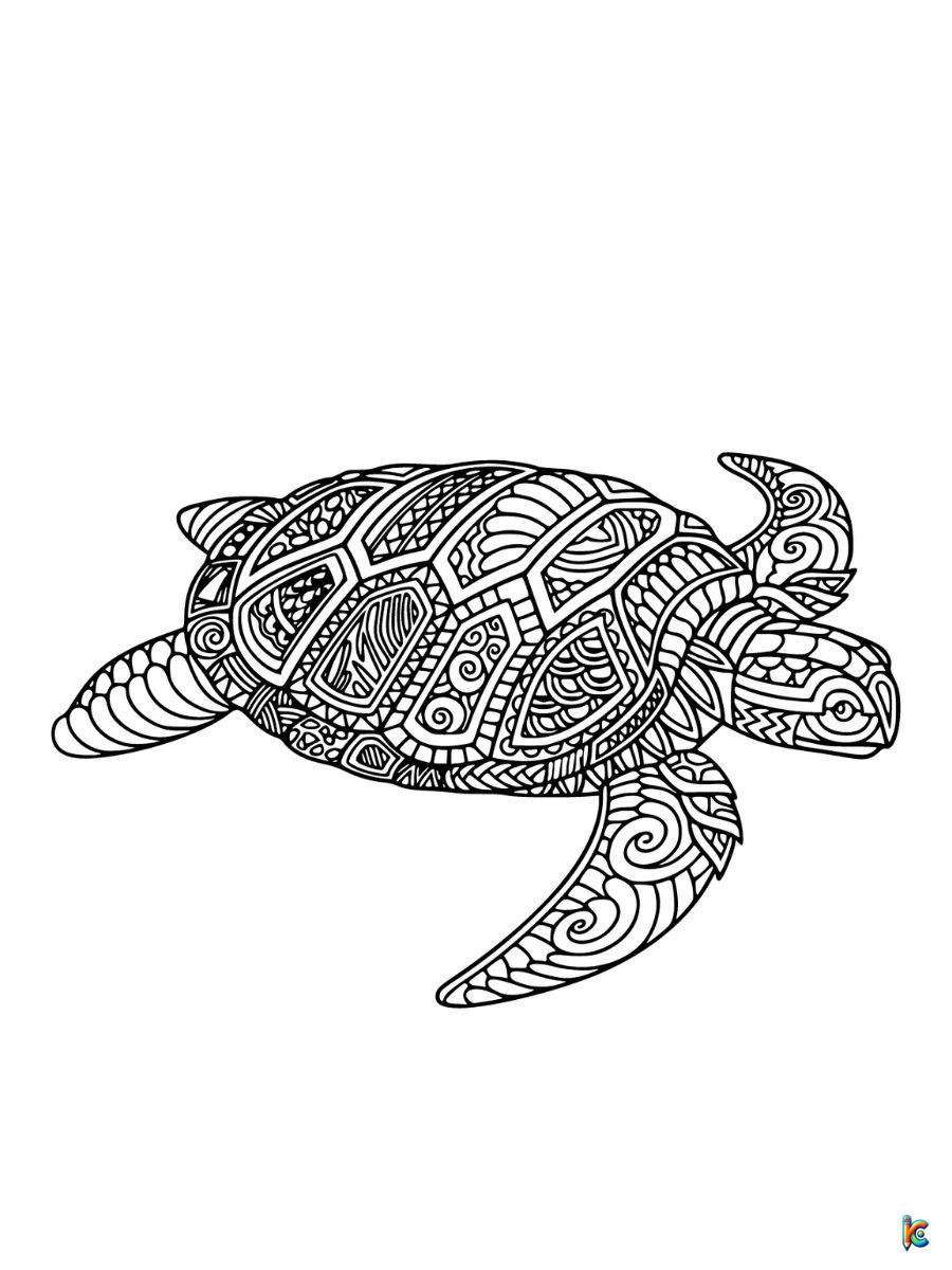 mandala turtle coloring pages