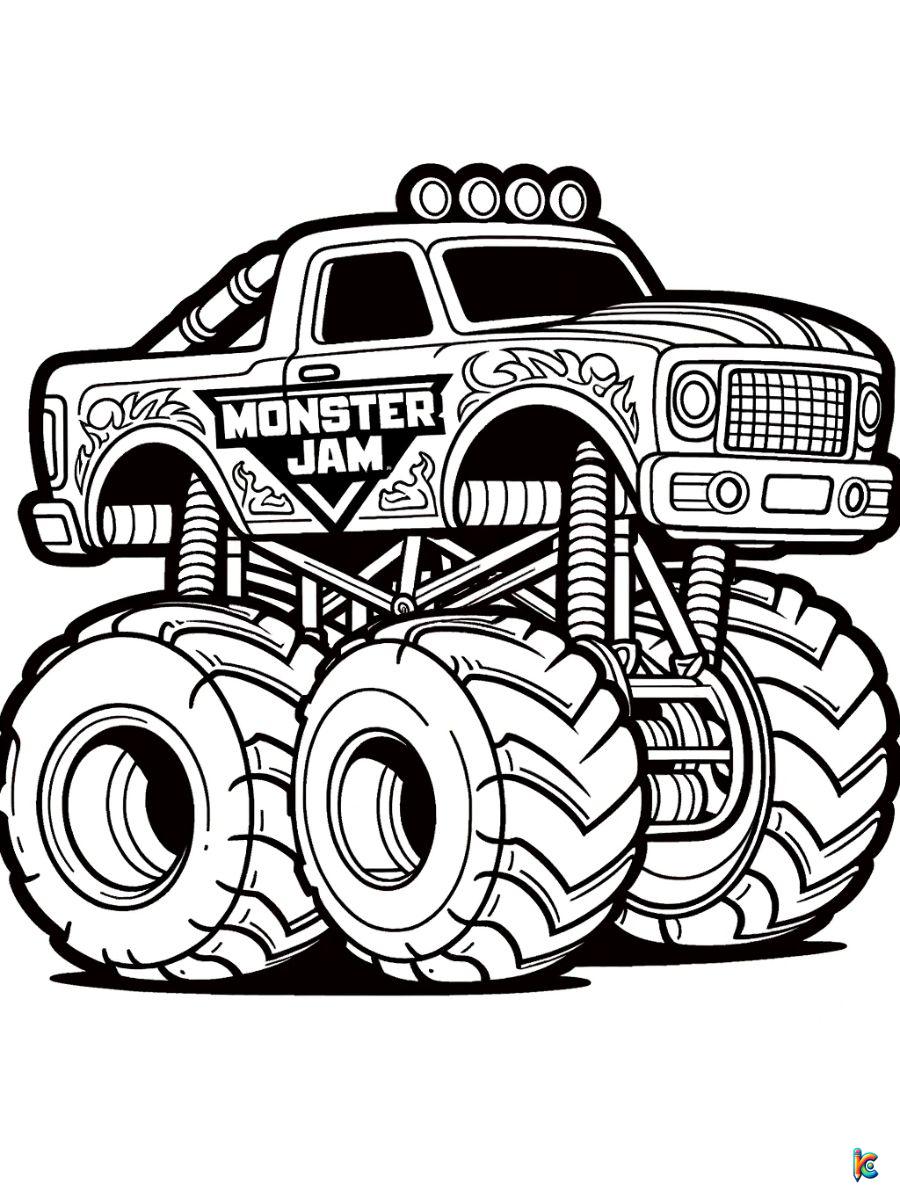 monster jam truck coloring pages printable