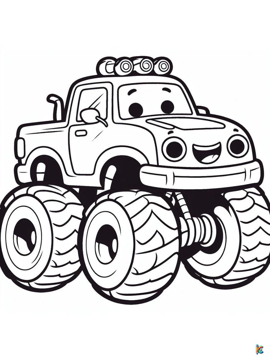 monster truck coloring page