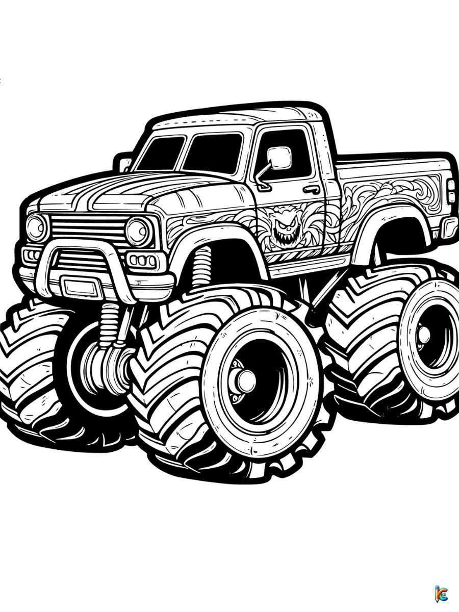 monster truck coloring pages printable