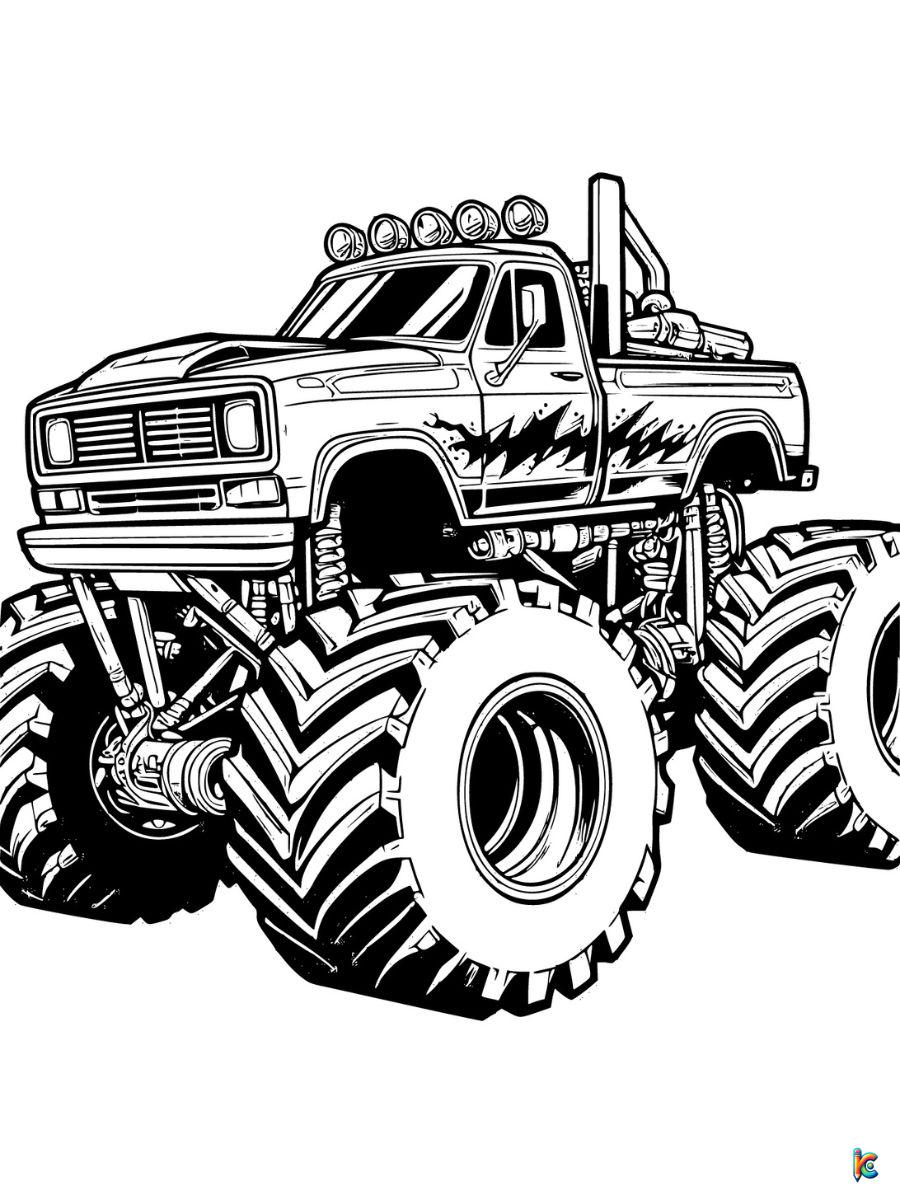 monster truck grave digger coloring pages