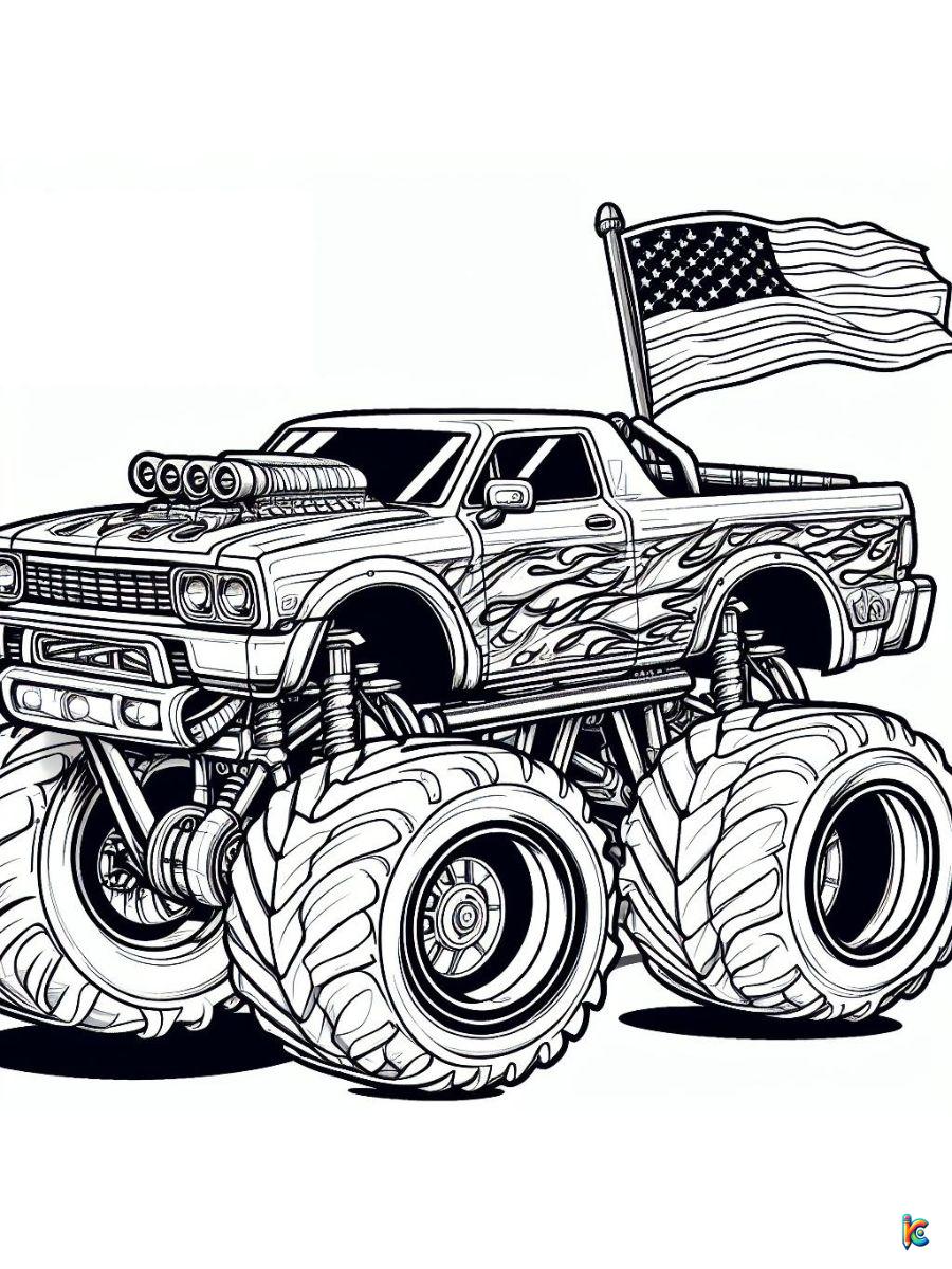 monster truck hot wheels coloring pages