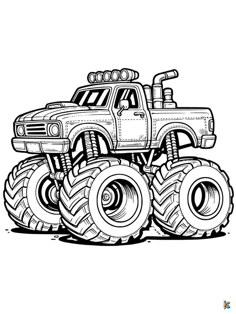 monster truck printable coloring pages