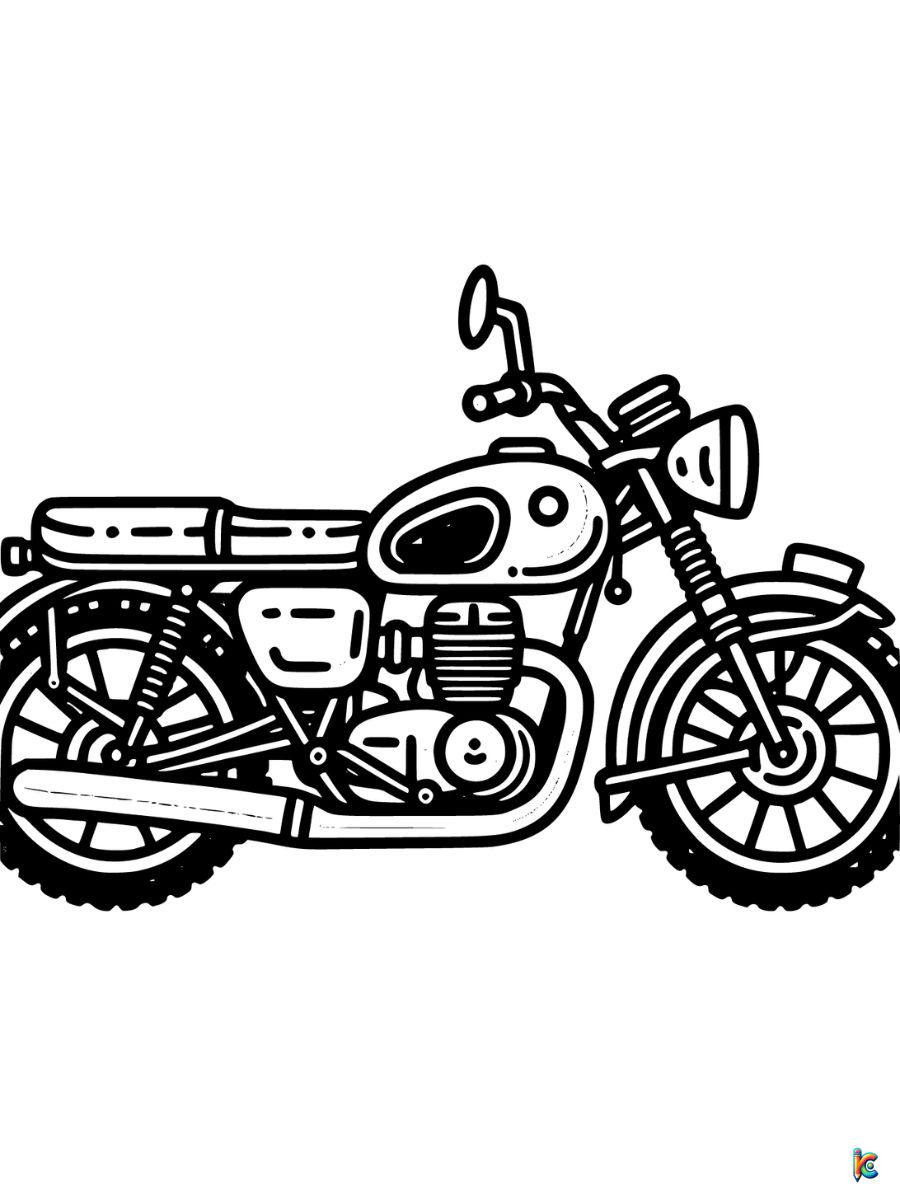 motorcycle coloring sheet