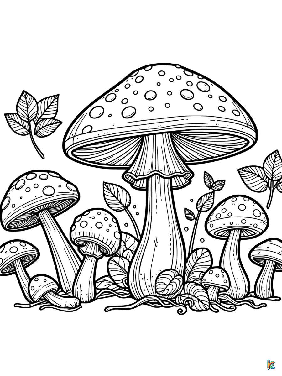 mushroom color page