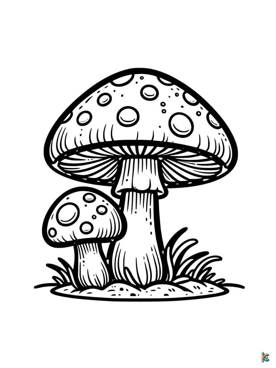 mushroom coloring page