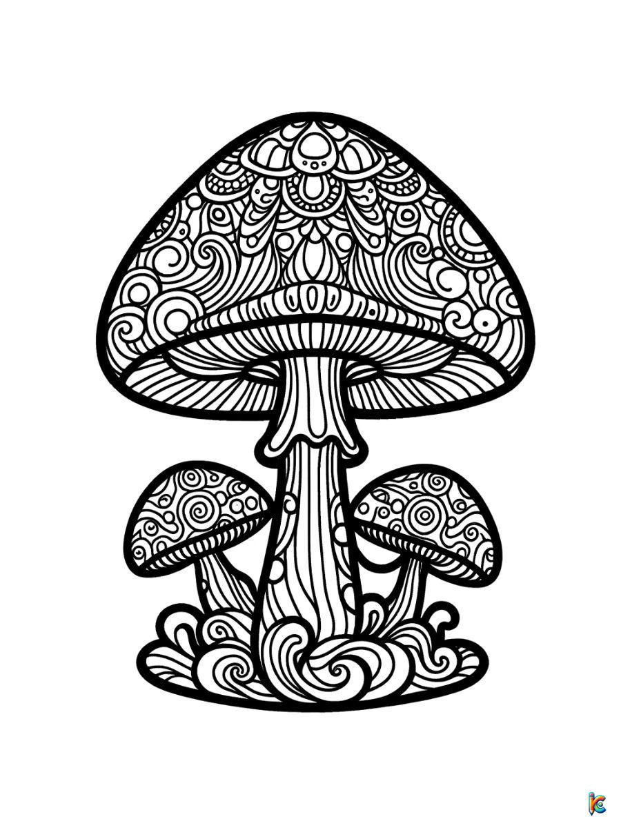 mushroom coloring pages trippy